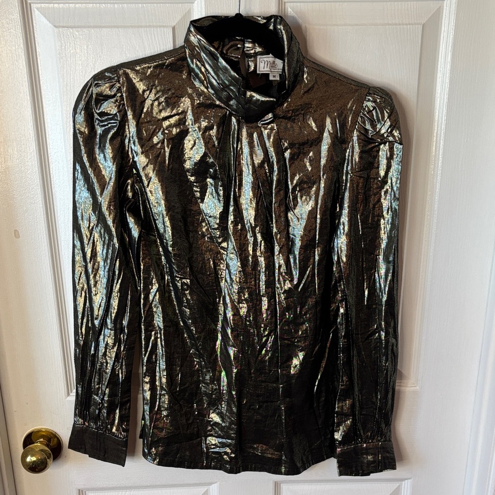 Ing Metallic Black Women's Blazer